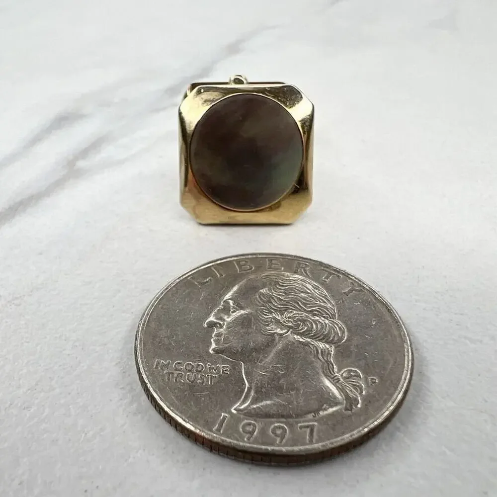 Swank Vintage Gold Tone Abalone Shell Inlay Single Cufflink